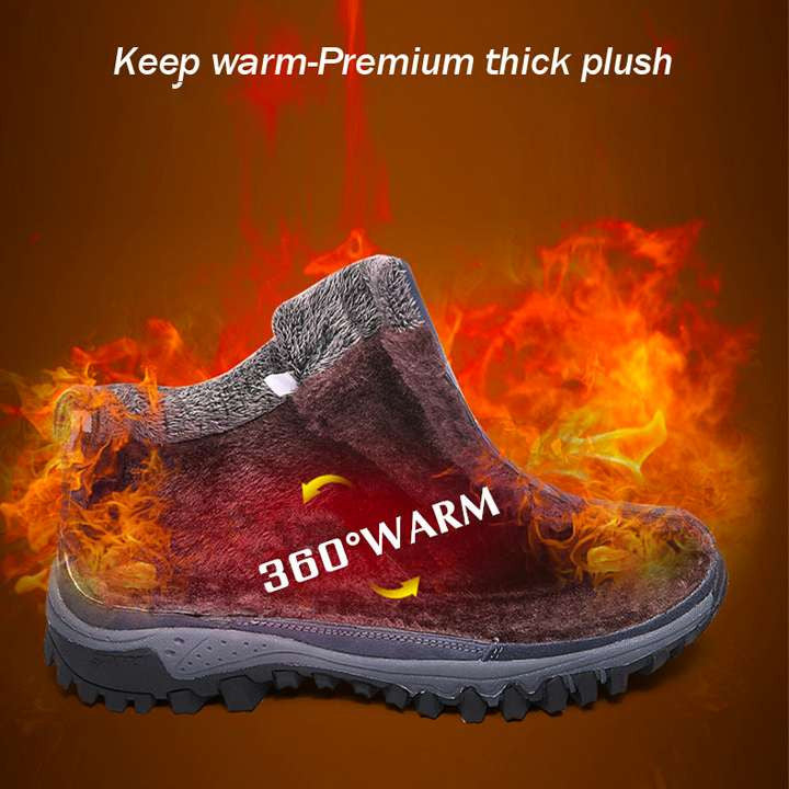 Winter Thickened and Velvet Warm Outdoor Cotton Shoes