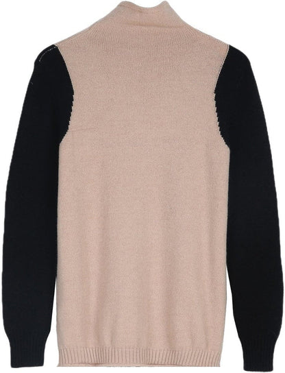 Mod Color Block Turtleneck Sweater