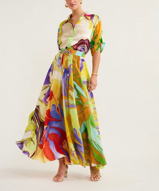 Silk Dress In Multi