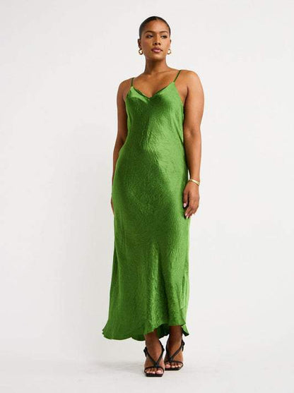 Slip Dress In Winter Pine