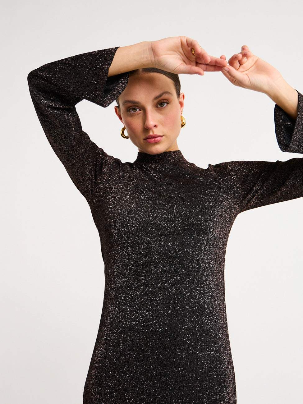 Knit Dress In Copper Lurex