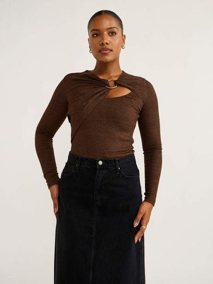 Knit Top In Dark Mocha