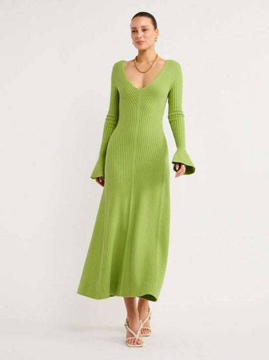 Knit Dress In Matcha