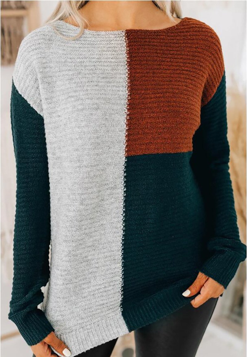 Baggy Color Block Sweater