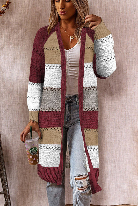 Color Block Long Sleeve Cardigan