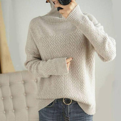 Beige Turtleneck Sweater