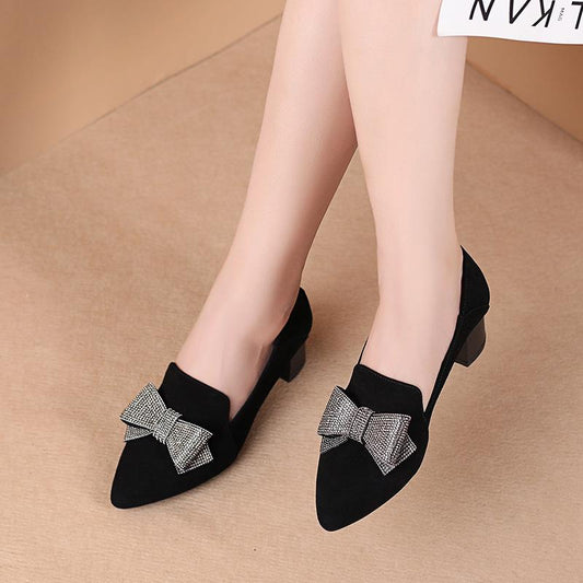 Bow-knot Nubuck Sheepskin Shoes