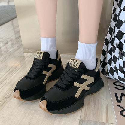 2023 New Autumn Thick-soled Casual Leather Sneakers