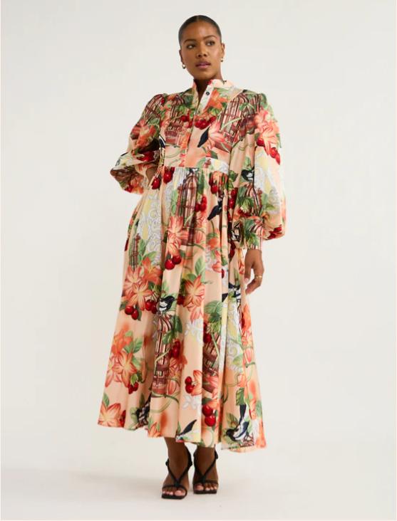 Midi Dress In Azalea Print