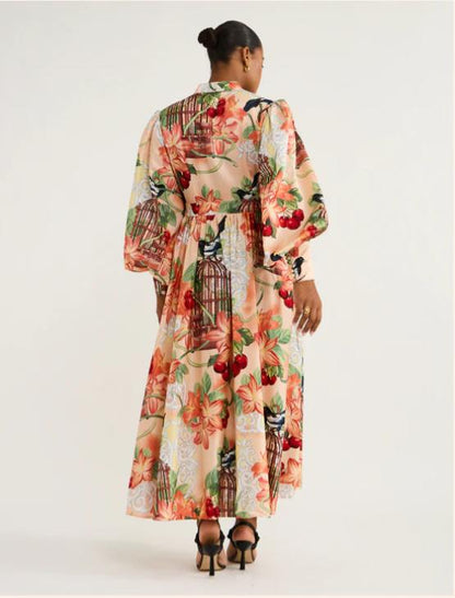 Midi Dress In Azalea Print