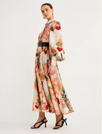 Midi Dress In Azalea Print